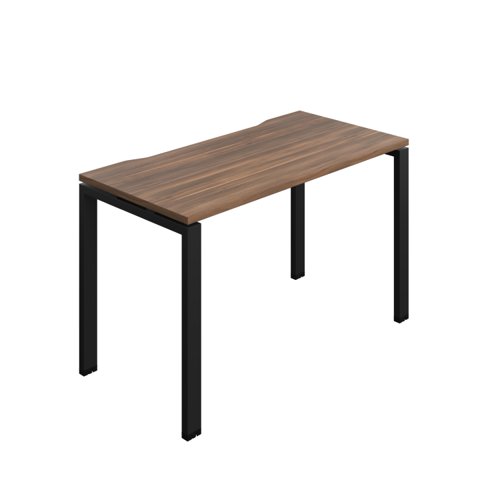 Synergy Bench with Cut Out: 1 Person (FSC) : Goal Post Leg : 1200 600 Dark Walnut/Black