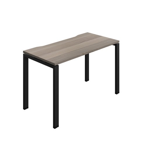Synergy Bench with Cut Out: 1 Person (FSC) : Goal Post Leg : 1200 600 Grey Oak/Black
