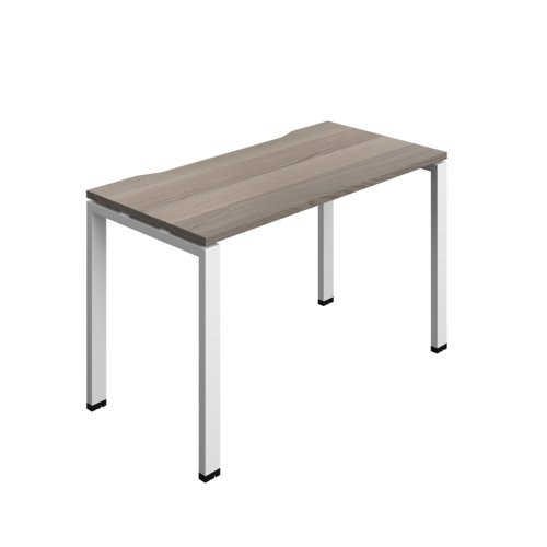 Synergy Bench with Cut Out: 1 Person (FSC) : Goal Post Leg : 1200 600 Grey Oak/White