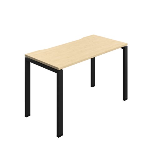 Synergy Bench with Cut Out: 1 Person (FSC) : Goal Post Leg : 1200 600 Maple/Black