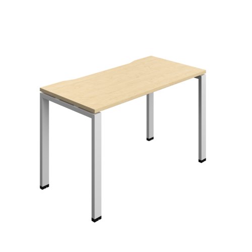 Synergy Bench with Cut Out: 1 Person (FSC) : Goal Post Leg : 1200 600 Maple/Silver