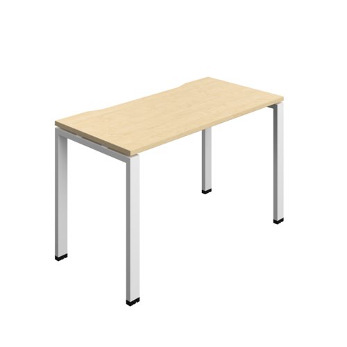 Synergy Bench with Cut Out: 1 Person (FSC) : Goal Post Leg : 1200 600 Maple/White