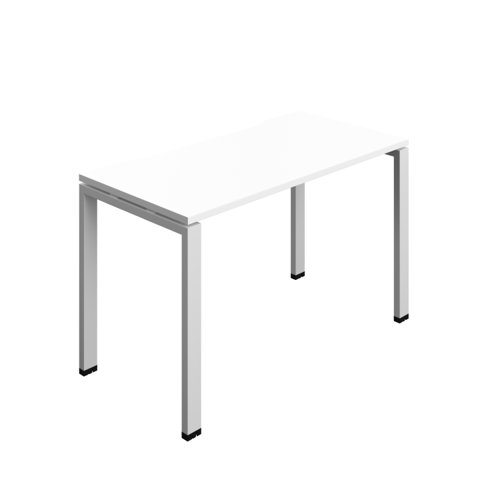 Synergy Bench with Cut Out: 1 Person (FSC) : Goal Post Leg : 1200 600 White/Silver