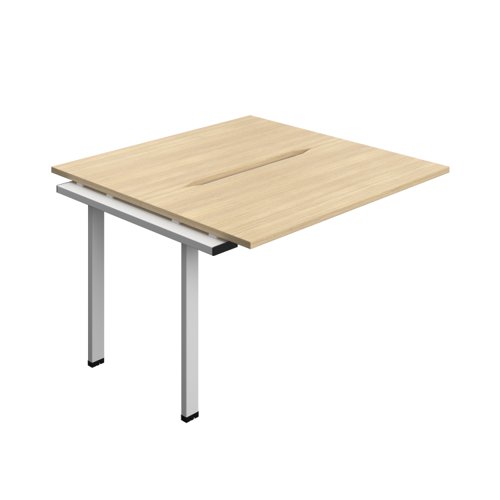 Synergy Bench Extension with Cut Out: 2 Person (FSC) : 1200 600 Nova Oak/Silver