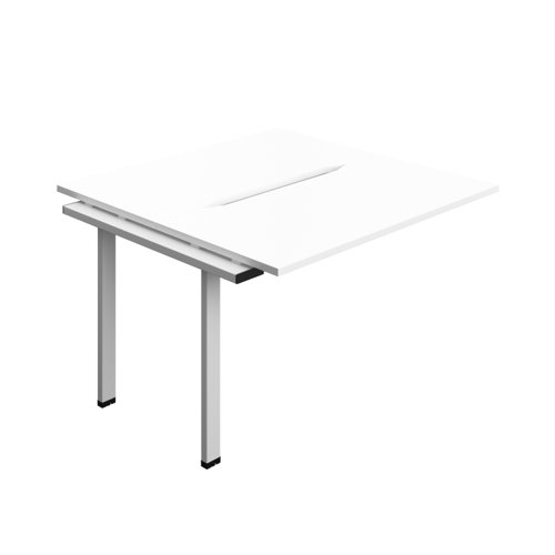Synergy Bench Extension with Cut Out: 2 Person (FSC) : 1200 600 White/Silver