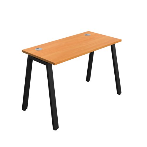Synergy Bench with Cable Ports: 1 Person (FSC) : A-Frame Leg : 1200 600 Beech/Black