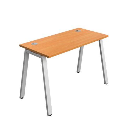 Synergy Bench with Cable Ports: 1 Person (FSC) : A-Frame Leg : 1200 600 Beech/Silver