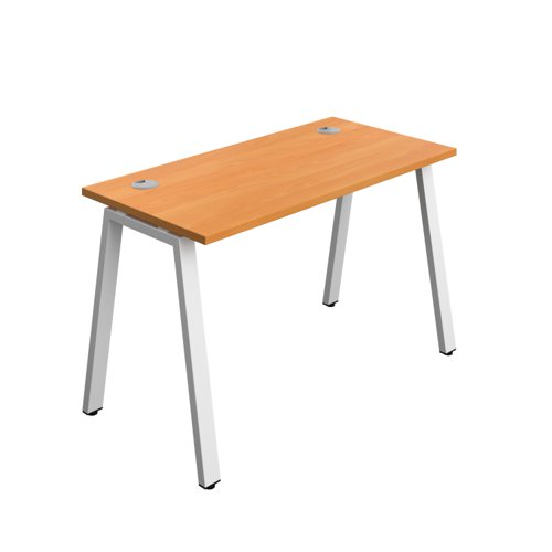Synergy Bench with Cable Ports: 1 Person (FSC) : A-Frame Leg : 1200 600 Beech/White