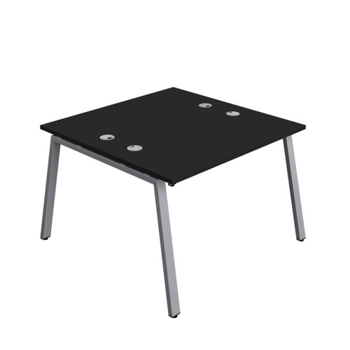 Synergy Bench with Cable Ports: 2 Person (FSC) : A-Frame Leg : 1200 600 Black/Silver