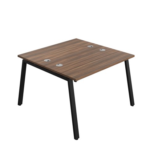 Synergy Bench with Cable Ports: 2 Person (FSC) : A-Frame Leg : 1200 600 Dark Walnut/Black