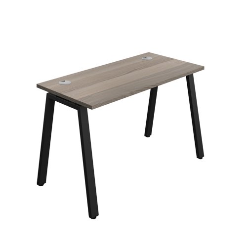 Synergy Bench with Cable Ports: 1 Person (FSC) : A-Frame Leg : 1200 600 Grey Oak/Black