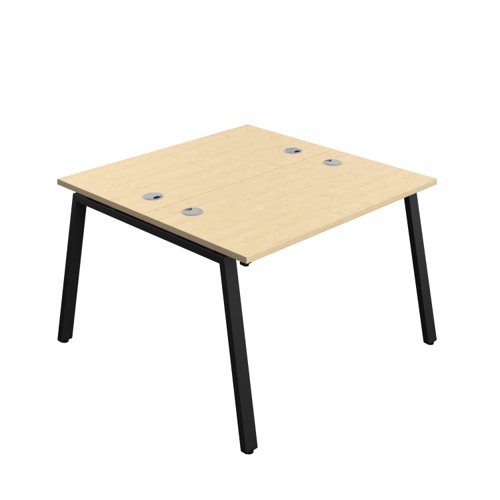 Synergy Bench with Cable Ports: 2 Person (FSC) : A-Frame Leg : 1200 600 Maple/Black