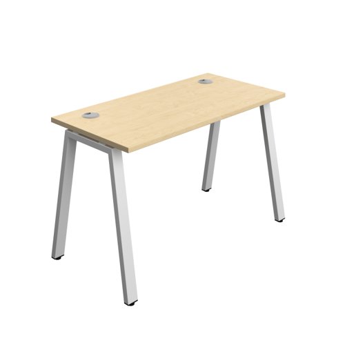 Synergy Bench with Cable Ports: 1 Person (FSC) : A-Frame Leg : 1200 600 Maple/Silver