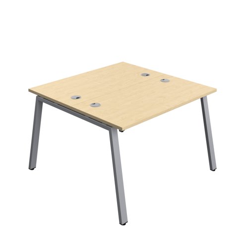 Synergy Bench with Cable Ports: 2 Person (FSC) : A-Frame Leg : 1200 600 Maple/Silver
