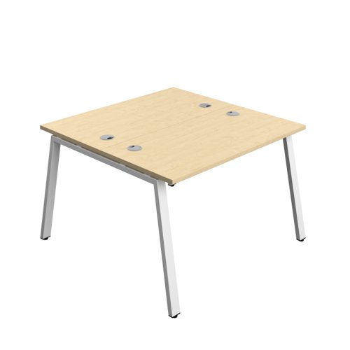 Synergy Bench with Cable Ports: 2 Person (FSC) : A-Frame Leg : 1200 600 Maple/White