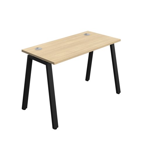 Synergy Bench with Cable Ports: 1 Person (FSC) : A-Frame Leg : 1200 600 Nova Oak/Black