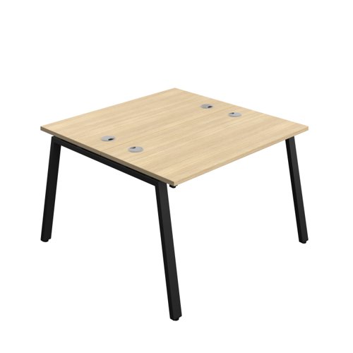 Synergy Bench with Cable Ports: 2 Person (FSC) : A-Frame Leg : 1200 600 Nova Oak/Black