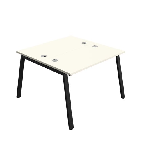 Synergy Bench with Cable Ports: 2 Person (FSC) : A-Frame Leg : 1200 600 White/Black