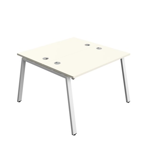 Synergy Bench with Cable Ports: 2 Person (FSC) : A-Frame Leg : 1200 600 White/White