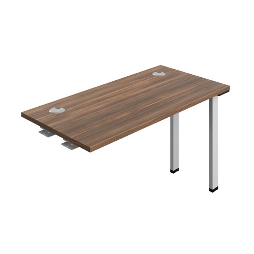 Synergy Bench Extension with Cable Ports: 1 Person (FSC) : 1200 600 Dark Walnut/Silver