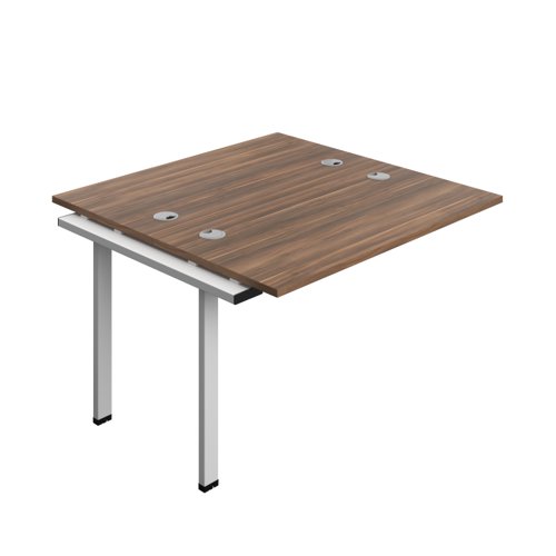 Synergy Bench Extension with Cable Ports: 2 Person (FSC) : 1200 600 Dark Walnut/Silver