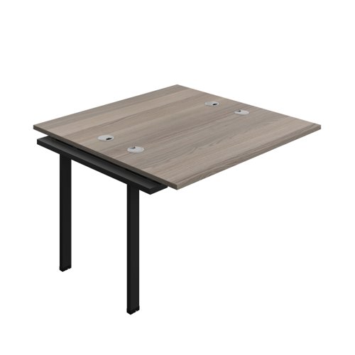 Synergy Bench Extension with Cable Ports: 2 Person (FSC) : 1200 600 Grey Oak/Black