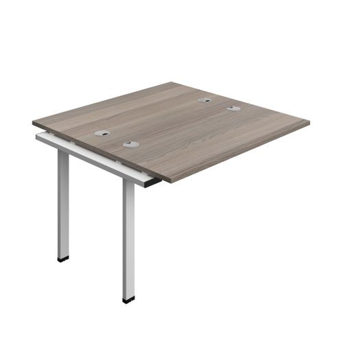 Synergy Bench Extension with Cable Ports: 2 Person (FSC) : 1200 600 Grey Oak/Silver