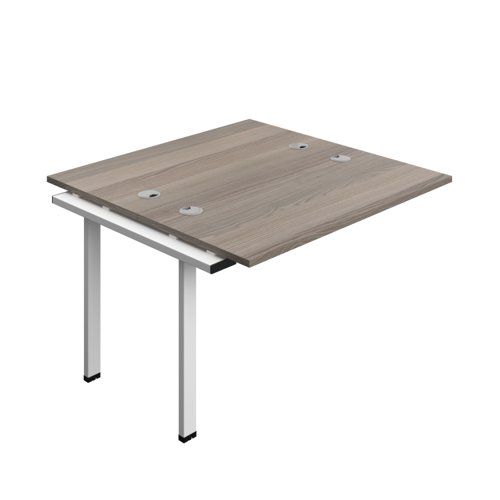 Synergy Bench Extension with Cable Ports: 2 Person (FSC) : 1200 600 Grey Oak/White