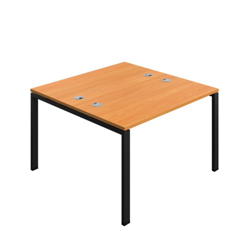 Synergy Bench with Cable Ports: 2 Person (FSC) : Goal Post Leg : 1200 600 Beech/Black