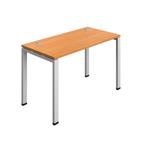 Synergy Bench with Cable Ports: 1 Person (FSC) : Goal Post Leg : 1200 600 Beech/Silver