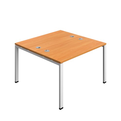 Synergy Bench with Cable Ports: 2 Person (FSC) : Goal Post Leg : 1200 600 Beech/White