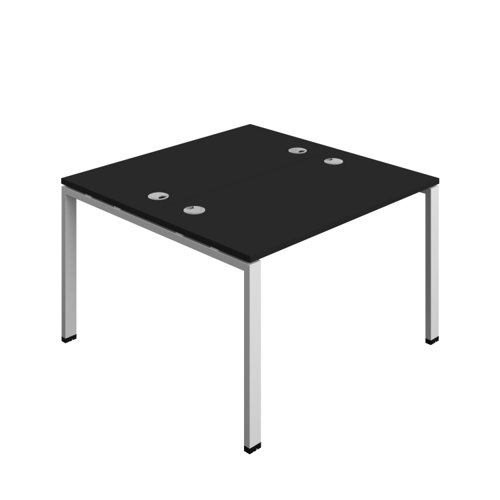 Synergy Bench with Cable Ports: 2 Person (FSC) : Goal Post Leg : 1200 600 Black/Silver