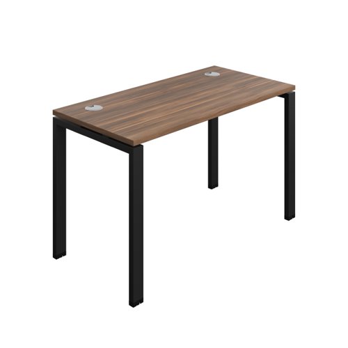 Synergy Bench with Cable Ports: 1 Person (FSC) : Goal Post Leg : 1200 600 Dark Walnut/Black