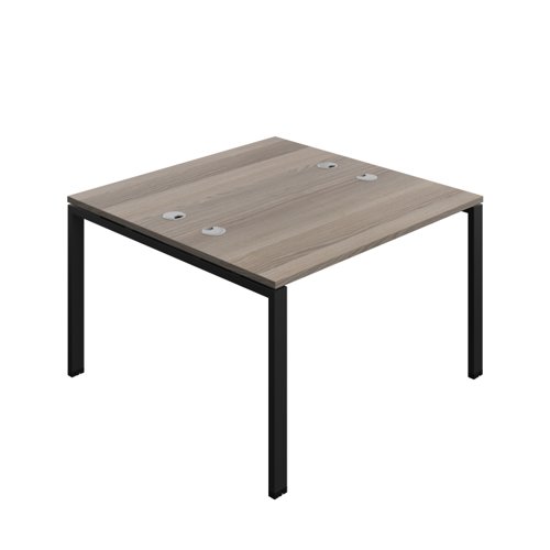 Synergy Bench with Cable Ports: 2 Person (FSC) : Goal Post Leg : 1200 600 Grey Oak/Black