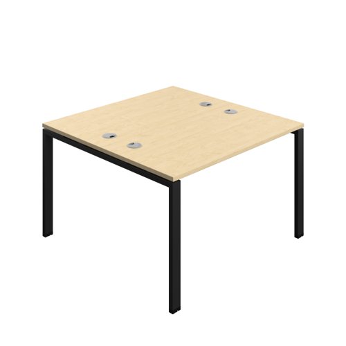 Synergy Bench with Cable Ports: 2 Person (FSC) : Goal Post Leg : 1200 600 Maple/Black