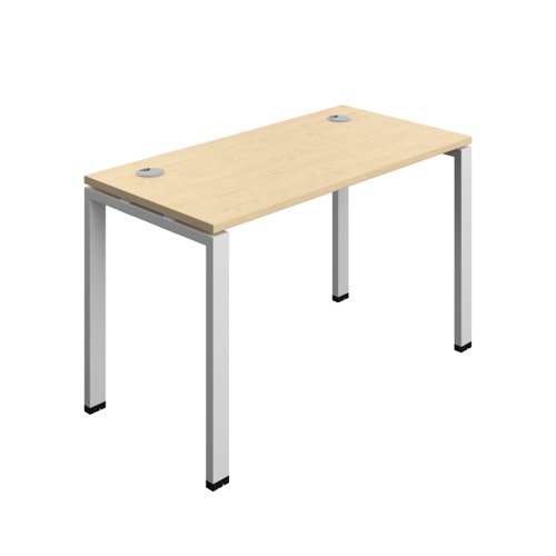 Synergy Bench with Cable Ports: 1 Person (FSC) : Goal Post Leg : 1200 600 Maple/Silver