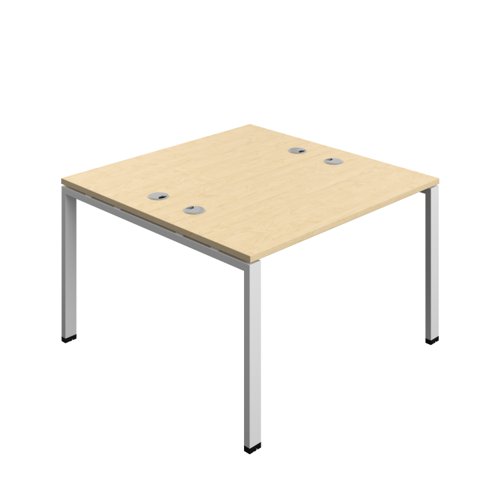 Synergy Bench with Cable Ports: 2 Person (FSC) : Goal Post Leg : 1200 600 Maple/Silver