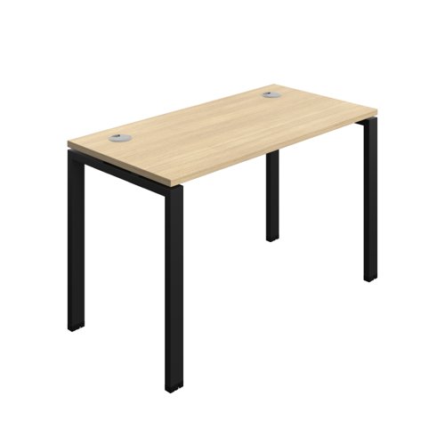 Synergy Bench with Cable Ports: 1 Person (FSC) : Goal Post Leg : 1200 600 Nova Oak/Black