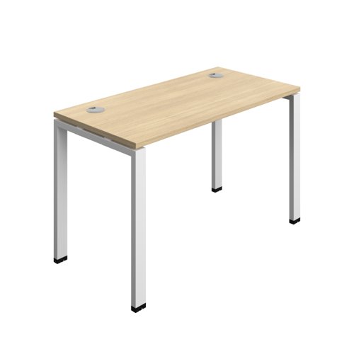 Synergy Bench with Cable Ports: 1 Person (FSC) : Goal Post Leg : 1200 600 Nova Oak/White