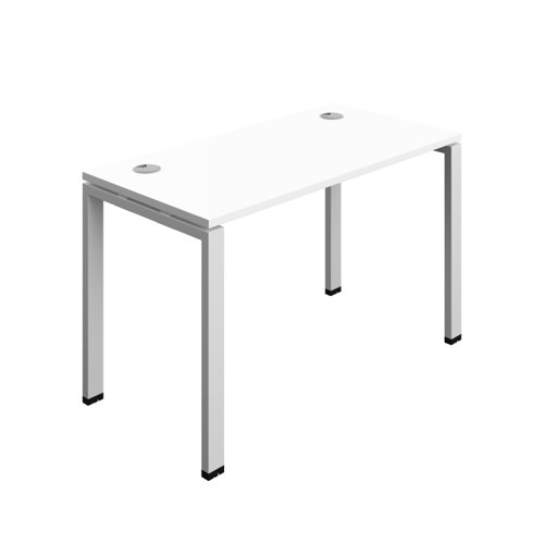 Synergy Bench with Cable Ports: 1 Person (FSC) : Goal Post Leg : 1200 600 White/Silver