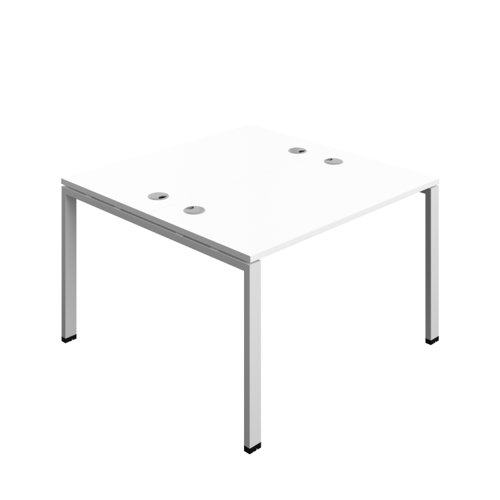 Synergy Bench with Cable Ports: 2 Person (FSC) : Goal Post Leg : 1200 600 White/Silver