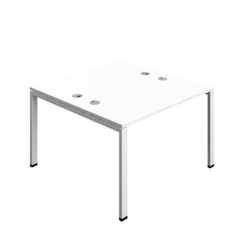 Synergy Bench with Cable Ports: 2 Person (FSC) : Goal Post Leg : 1200 600 White/White