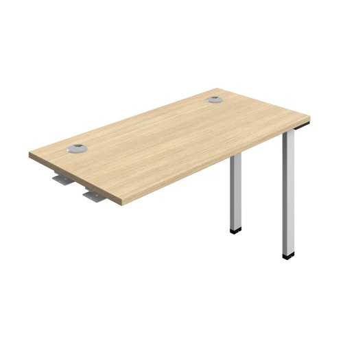 Synergy Bench Extension with Cable Ports: 1 Person (FSC) : 1200 600 Nova Oak/Silver