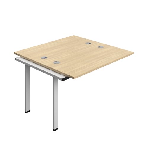 Synergy Bench Extension with Cable Ports: 2 Person (FSC) : 1200 600 Nova Oak/Silver