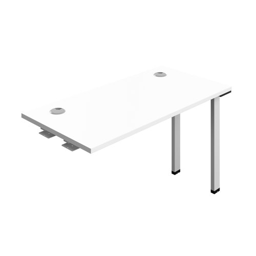 Synergy Bench Extension with Cable Ports: 1 Person (FSC) : 1200 600 White/Silver