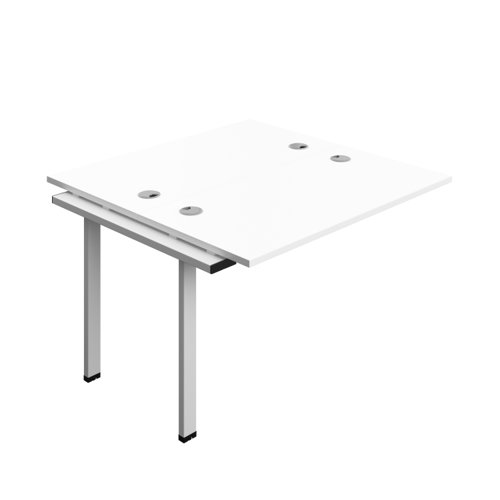 Synergy Bench Extension with Cable Ports: 2 Person (FSC) : 1200 600 White/Silver
