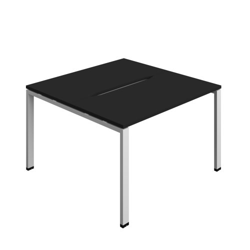 Synergy Bench with Cut Out: 2 Person (FSC) : Goal Post Leg : 1200 700 Black/Silver