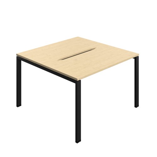 Synergy Bench with Cut Out: 2 Person (FSC) : Goal Post Leg : 1200 700 Maple/Black