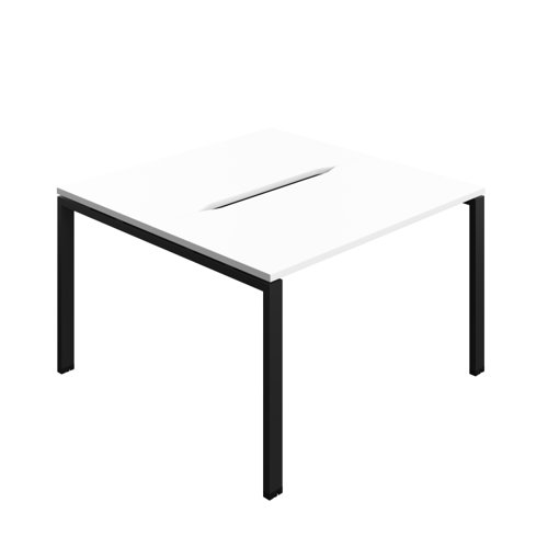 Synergy Bench with Cut Out: 2 Person (FSC) : Goal Post Leg : 1200 700 White/Black