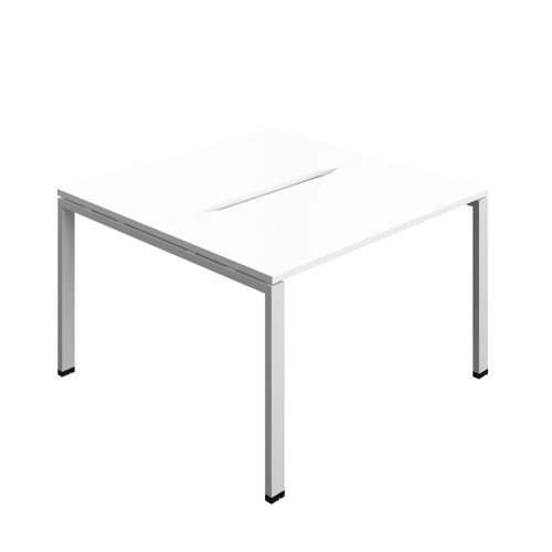 Synergy Bench with Cut Out: 2 Person (FSC) : Goal Post Leg : 1200 700 White/Silver